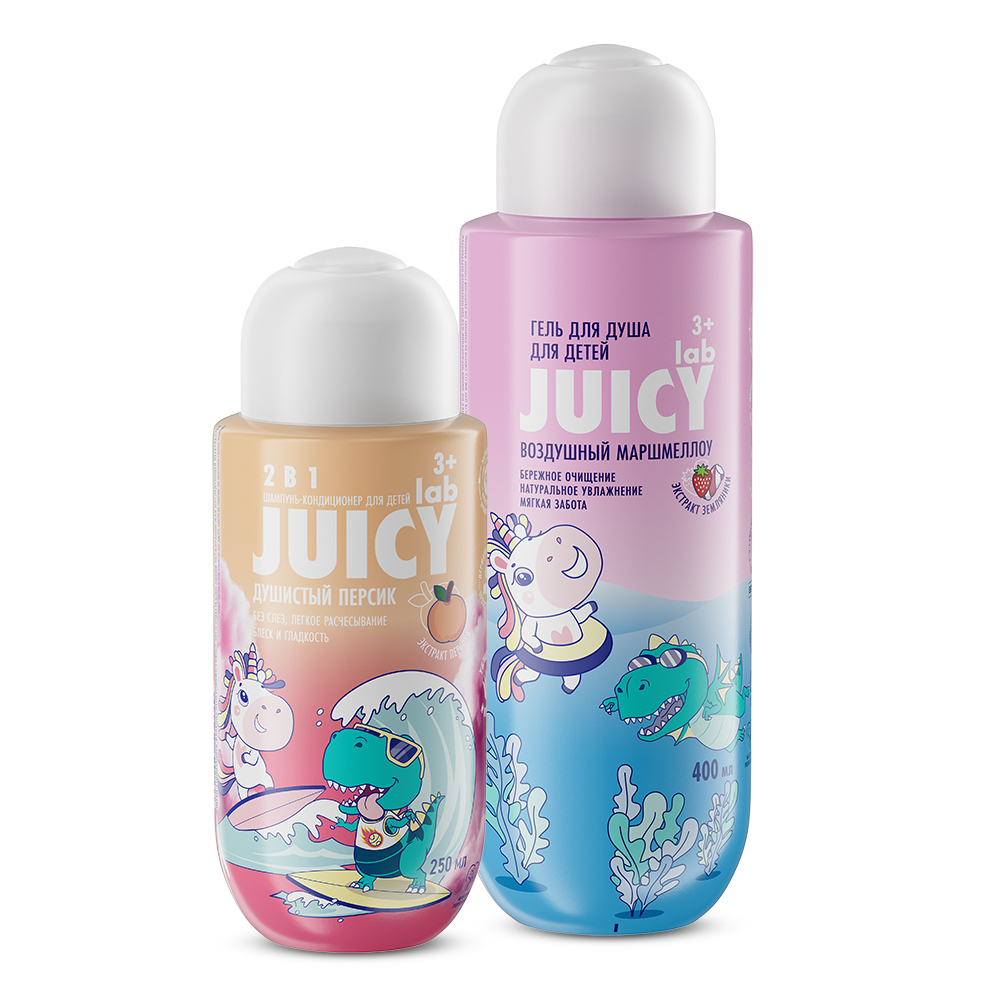 Изображение товара Набор JUICY LAB ГЕЛЬ ДЛЯ ДУША ВОЗДУШНЫЙ МАРШМЕЛЛОУ + ШАМПУНЬ-КОНДИЦИОНЕР ПЕРСИК
