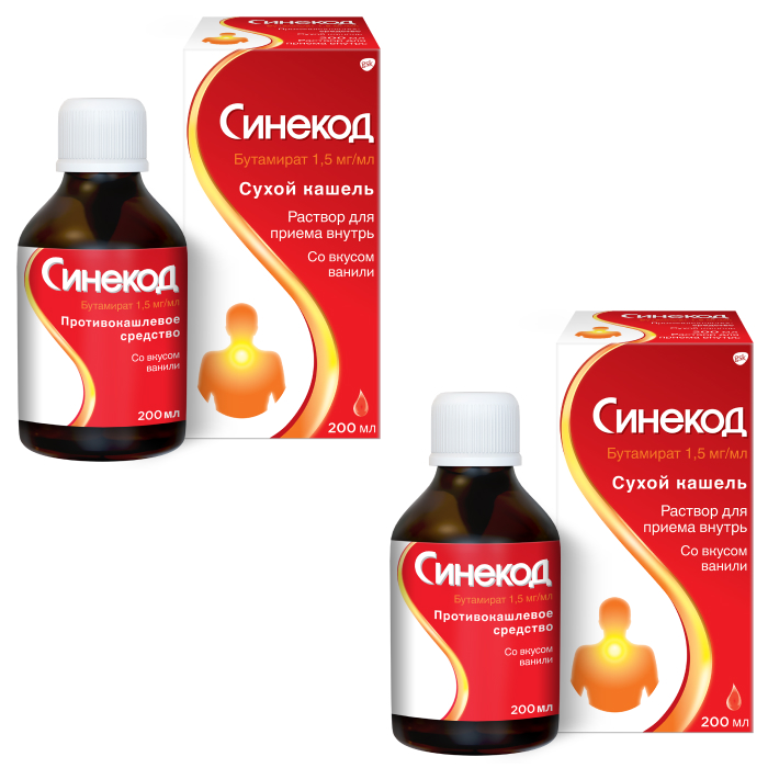 Изображение товара Набор Синекод раствор флак 200мл со скидкой 40% на вторую упаковку