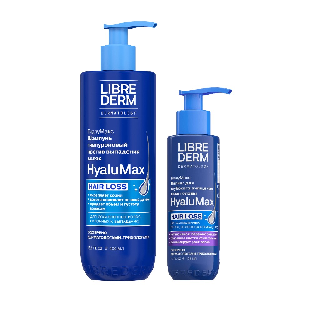 Изображение товара Набор ЛИБРИДЕРМ ГИАЛУМАКС: шампунь против выпадения волос + пилинг для кожи головы