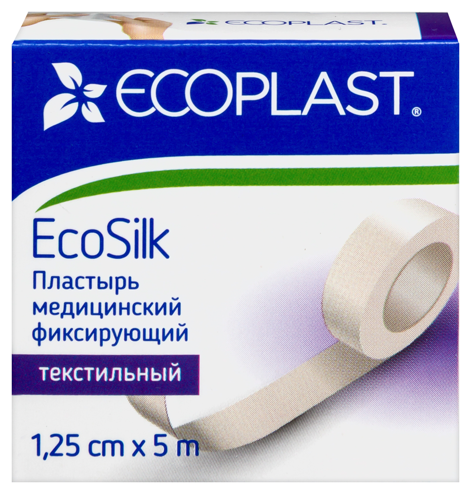 Изображение товара Ecoplast пластырь медицинский фиксирующий текстильный ecosilk 1,25x5