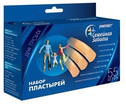 Изображение товара Лейкопластырь унипласт набор семейная забота 55 шт.