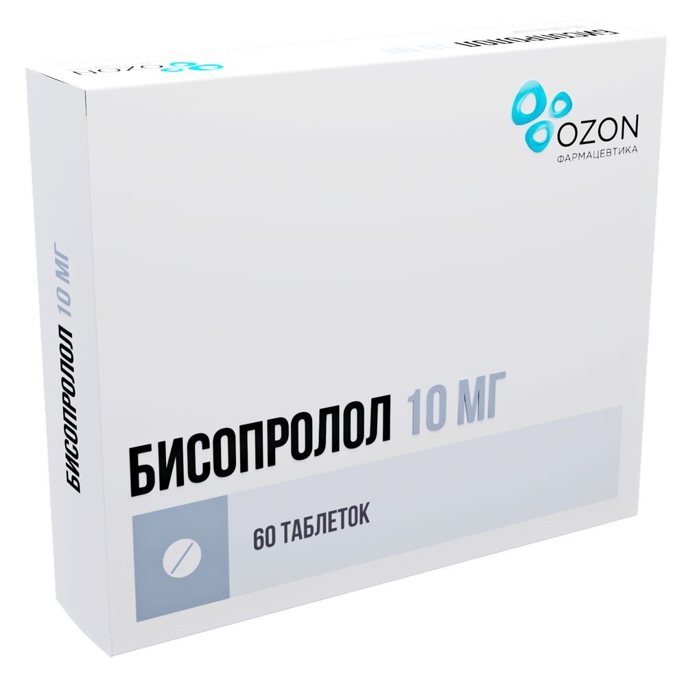 Бисопролол 10 мг 60 шт. таблетки, покрытые пленочной оболочкой - цена 348  руб., купить в интернет аптеке в Поронайске Бисопролол 10 мг 60 шт.  таблетки, покрытые пленочной оболочкой, инструкция по применению