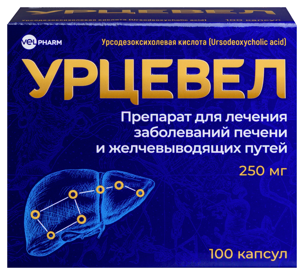 Изображение товара Урцевел 250 мг 100 капсул для поддержки печени и желчных путей