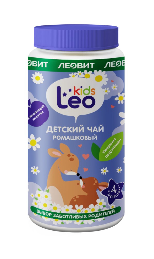 Изображение товара Леовит Leo Kids Чай ромашковый быстрорастворимый для детей от 4 месяцев, 200 г