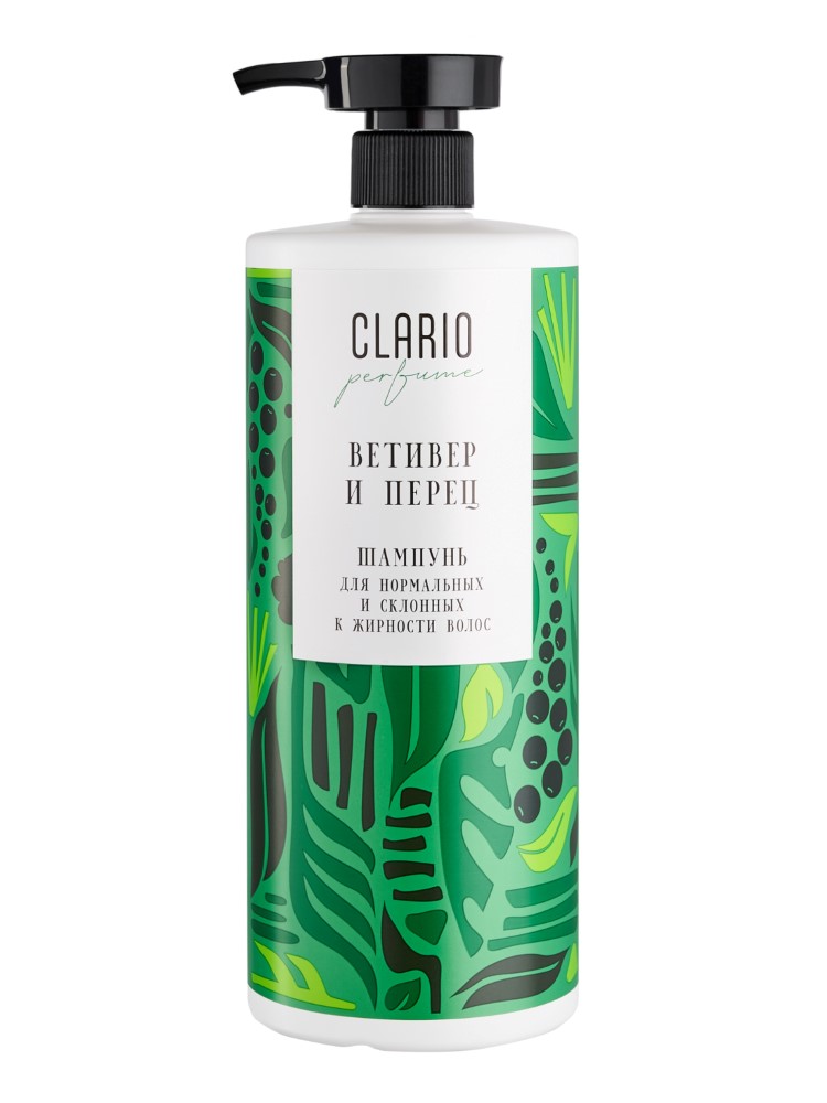 Изображение товара Clario шампунь для нормальных и жирных волос 1000 мл аромат ветивер и перец