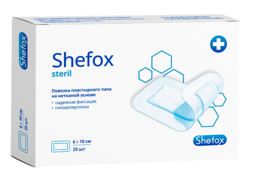 Shefox повязка пластырного типа размер 6х10 см 25 шт. инструкция по применению