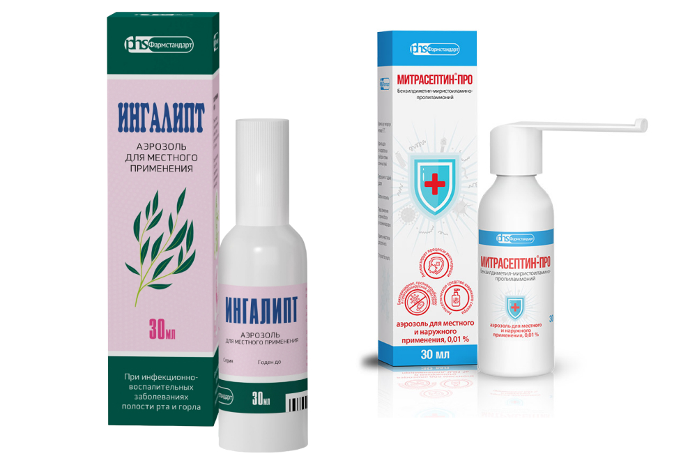 Изображение товара Набор при боли в горле со скидкой: Ингалипт 30мл + Митрасептин-ПРО