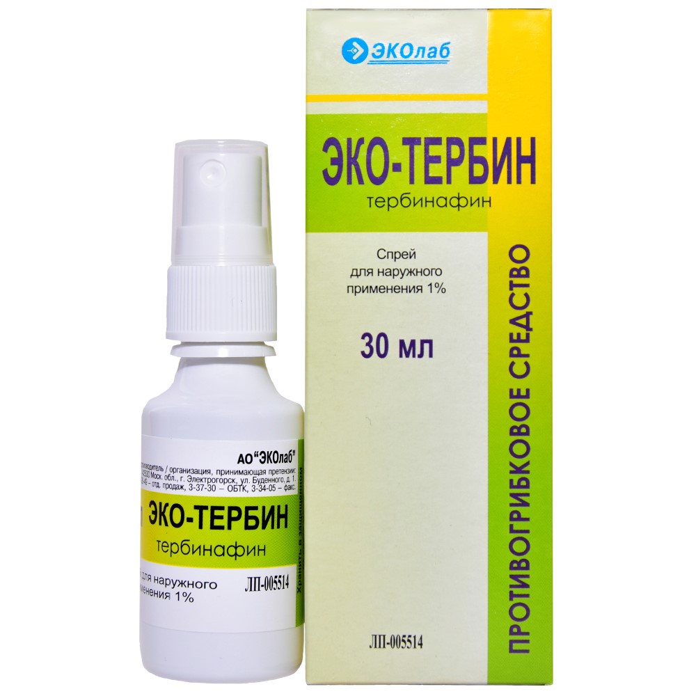 Изображение товара Эко-тербин 1% спрей против грибковых инфекций кожи 30 мл