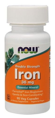 Изображение товара Now железо двойной силы 36 мг 90 капсул для поддержки крови и здоровья