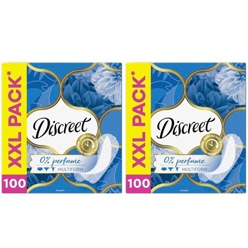 Изображение товара Набор из 2-х упаковок Discreet air multiform ежедневные гигиенические прокладки 100 шт со скидкой