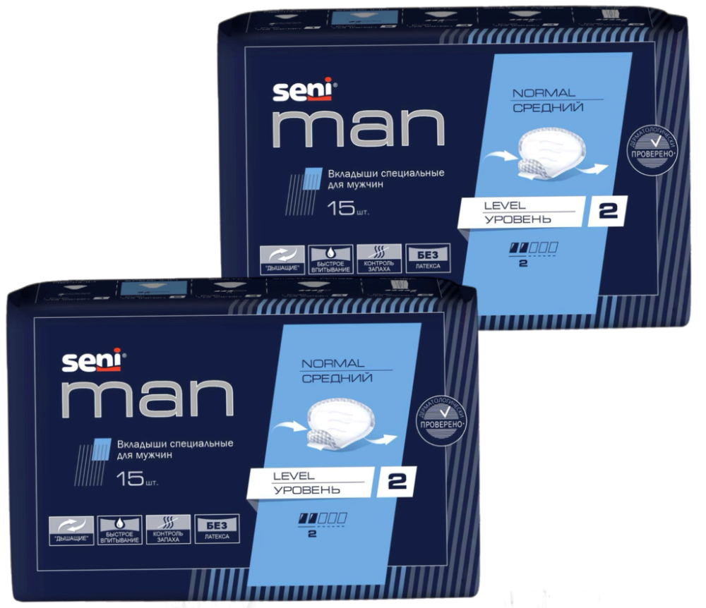 Изображение товара Набор Seni man вкладыши специальные для мужчин средний уровень 2 №15 из 2 уп со скидкой