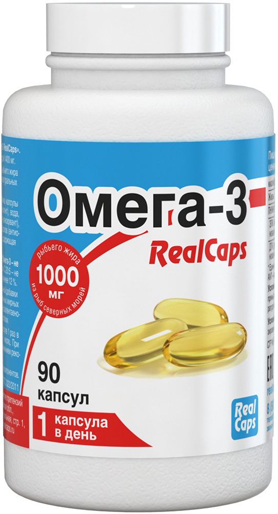 Изображение товара Омега-3 realcaps 90 шт. капсулы по 1400 мг для здоровья сердца и мозга