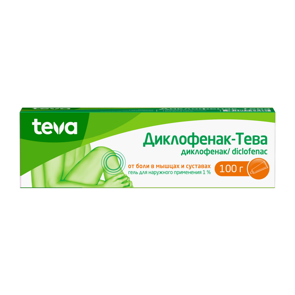 Изображение товара Диклофенак-тева 1% гель для наружного применения 100 гр