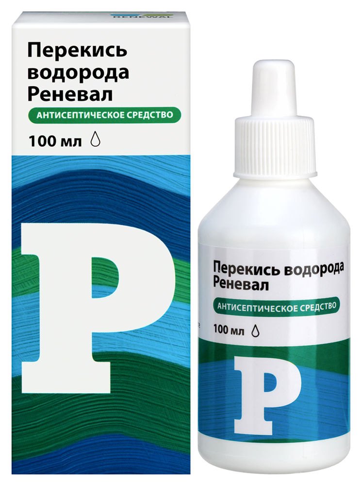Изображение товара Перекись водорода реневал 3% раствор для наружного применения 100 мл