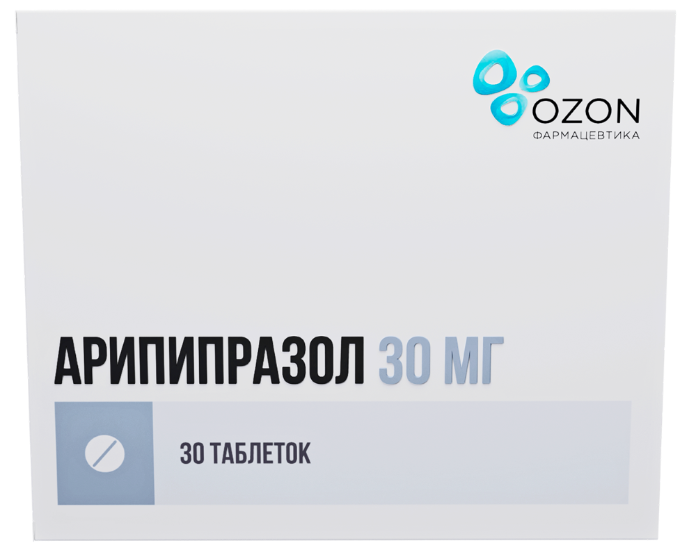 Арипипразол 30 мг 30 шт. блистер таблетки - цена 4226.80 руб., купить в  интернет аптеке в Лермонтове Арипипразол 30 мг 30 шт. блистер таблетки,  инструкция по применению