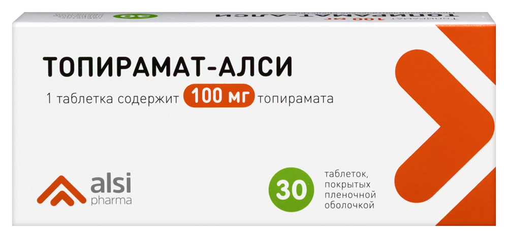Изображение товара Топирамат-алси 100 мг 30 таблеток для лечения эпилепсии и мигрени