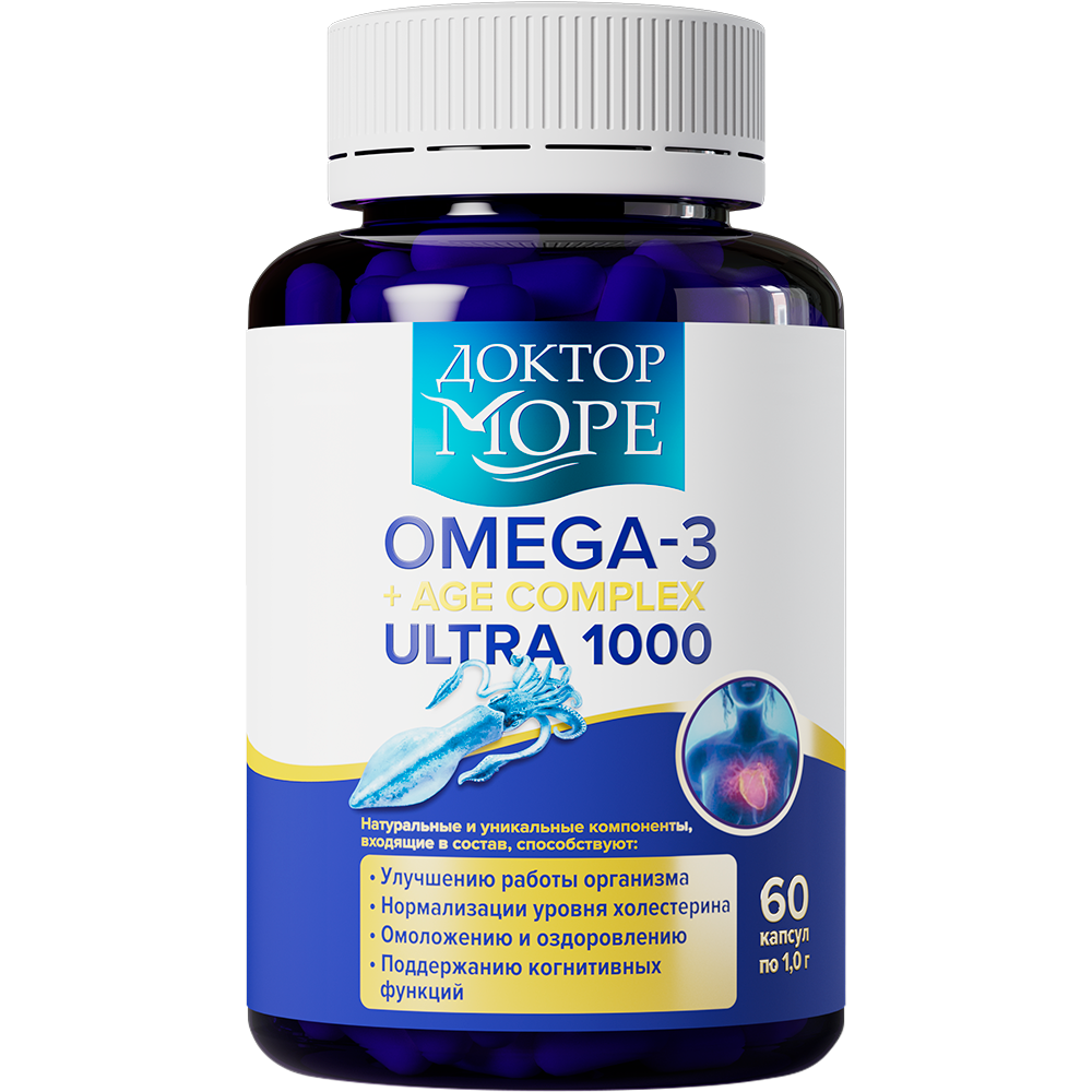 Изображение товара Доктор море omega-3+age ultra 1000 капсулы для поддержки здоровья