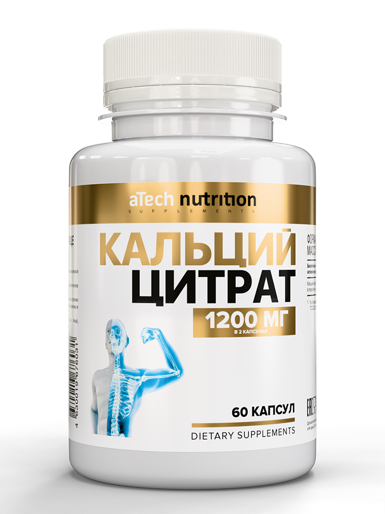 Изображение товара Atech nutrition кальций цитрат 60 капсул для укрепления костей и зубов