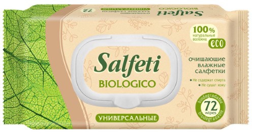 Изображение товара Salfeti салфетки влажные очищающие универсальные eco 72 шт.