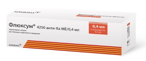 Изображение товара Флюксум 4250 анти-ха МЕ/0,4 мл раствор для подкожного введения, 6 шприцев