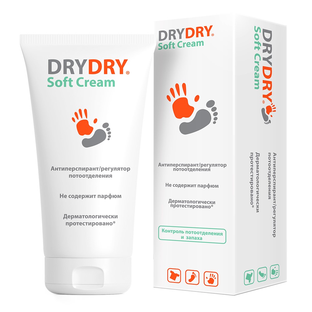 DRY DRY SOFT CREAM АНТИПЕРСПИРАНТ/РЕГУЛЯТОР ПОТООТДЕЛЕНИЯ 50МЛ - цена 744  руб., купить в интернет аптеке в Москве DRY DRY SOFT CREAM  АНТИПЕРСПИРАНТ/РЕГУЛЯТОР ПОТООТДЕЛЕНИЯ 50МЛ, инструкция по применению