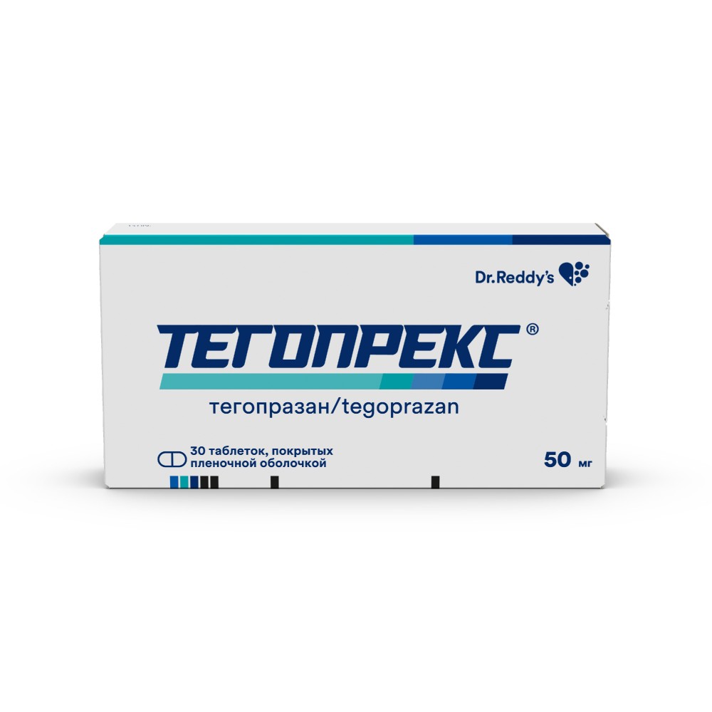 Изображение товара Тегопрекс 50 мг 30 шт. таблетки, покрытые пленочной оболочкой Изображение товара Тегопрекс 50 мг 30 шт. таблетки, покрытые пленочной оболочкой