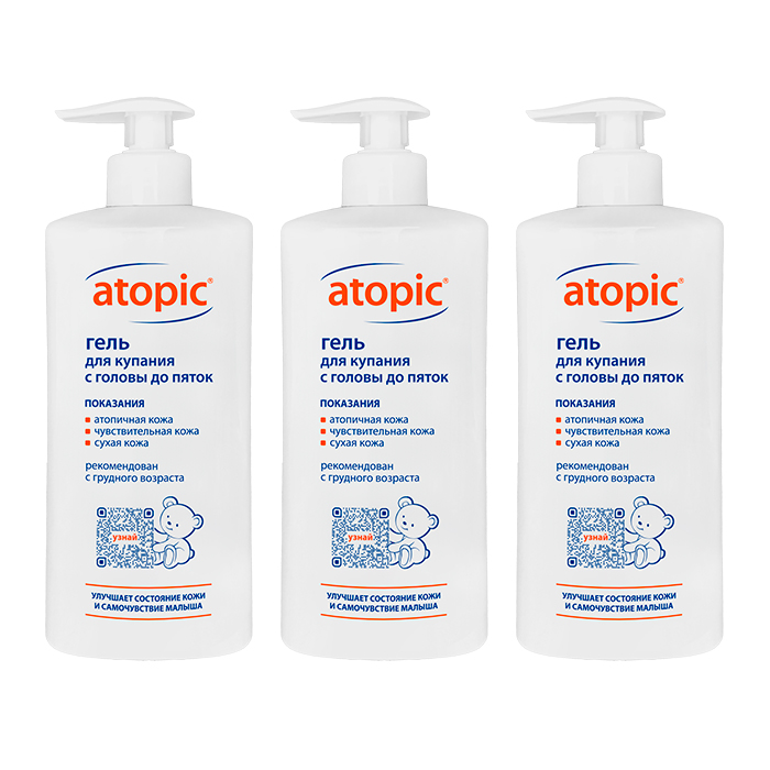 Изображение товара Набор для атопиков: Atopic Гель 400 мл из 3-х упаковок со скидкой