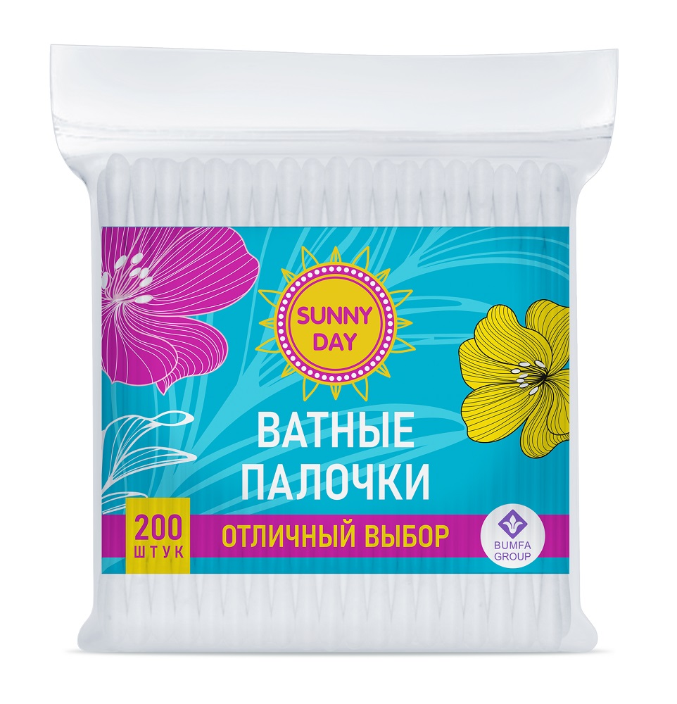 Изображение товара Ватные палочки Sunny day 200 шт. - гипоаллергенный и безопасный уход