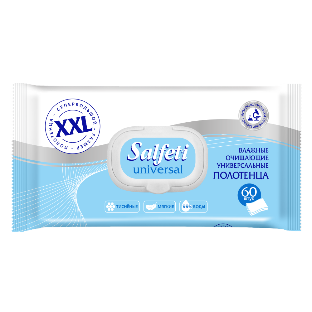 Изображение товара Salfeti полотенца влажные очищающие универсальные 60 шт./ xxl