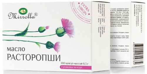 Изображение товара Mirrolla расторопши масло комплекс с витамином е 100 шт. капсулы массой 0,3 г