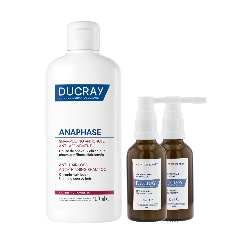 Изображение товара Набор DUCRAY NEOPTIDE EXPERT СЫВОРОТКА УКРЕПЛЯЮЩ ПРИДАЮЩ ПЛОТНОСТЬ 2X50МЛ + DUCRAY ANAPHASE ШАМПУНЬ ПРОТИВ ХРОНИЧ ВЫПАДЕНИЯ 400М