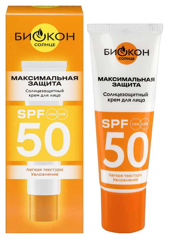 Изображение товара БИОКОН КРЕМ ДЛЯ ЛИЦА СОЛНЦЕЗАЩИТНЫЙ SPF50 25МЛ