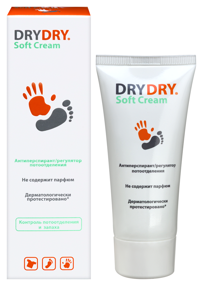 DRY DRY SOFT CREAM АНТИПЕРСПИРАНТ/РЕГУЛЯТОР ПОТООТДЕЛЕНИЯ 50МЛ инструкция по применению