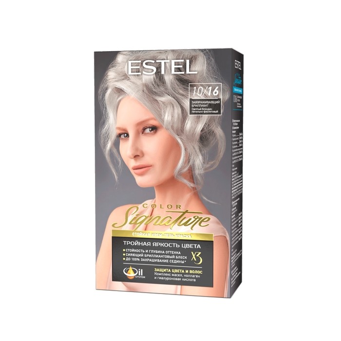 ESTEL COLOR SIGNATURE КРЕМ-ГЕЛЬ КРАСКА СТОЙКАЯ ДЛЯ ВОЛОС В НАБОРЕ ТОН 10/16 ЗАВОРАЖИВАЮЩИЙ БРИЛЛИАНТ инструкция по применению