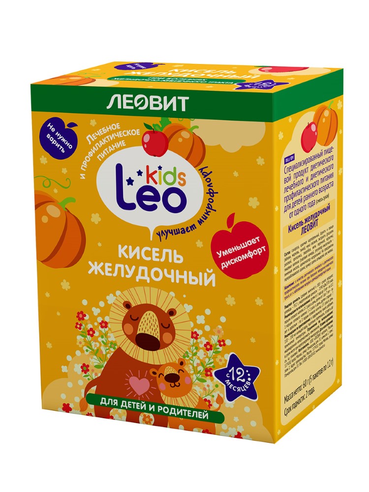Изображение товара Леовит leo kids кисель для детей желудочный 12 гр 5 шт. пакет