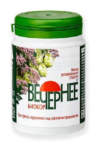 ВЕЧЕРНЕЕ БИОКОР №120 ВАЛЕРИАНА + ХМЕЛЬ + МЯТА инструкция по применению