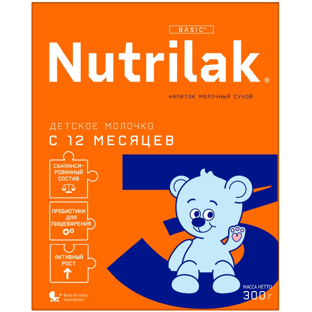 Nutrilak 3 детское молочко напиток сухой молочный 300 гр