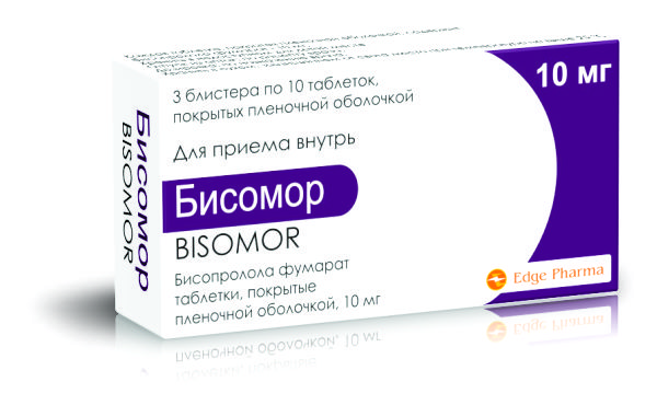 Изображение товара Бисомор 10 мг 30 таблеток для лечения гипертензии и сердечных заболеваний