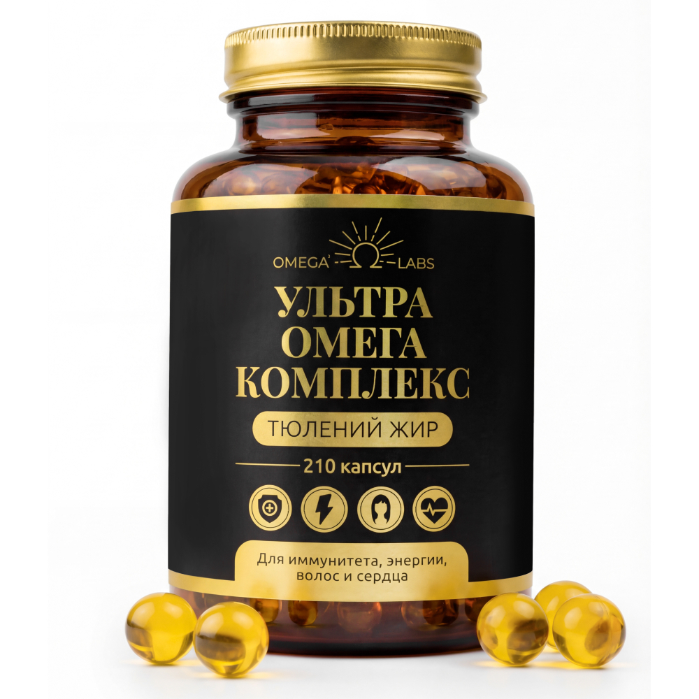 Изображение товара Omega labs Ультра Омега Комплекс Тюлений Жир 210 капсул по 350 мг