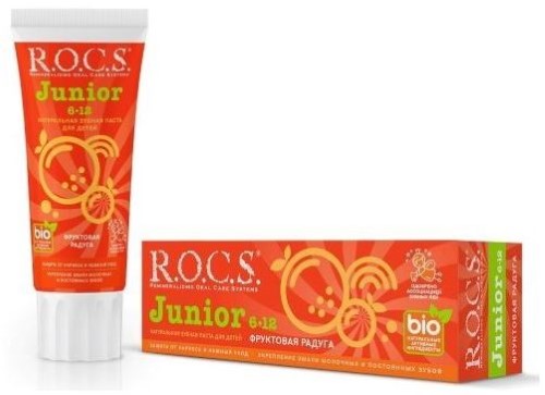 Изображение товара Rocs зубная паста junior фруктовая радуга для детей 74 гр