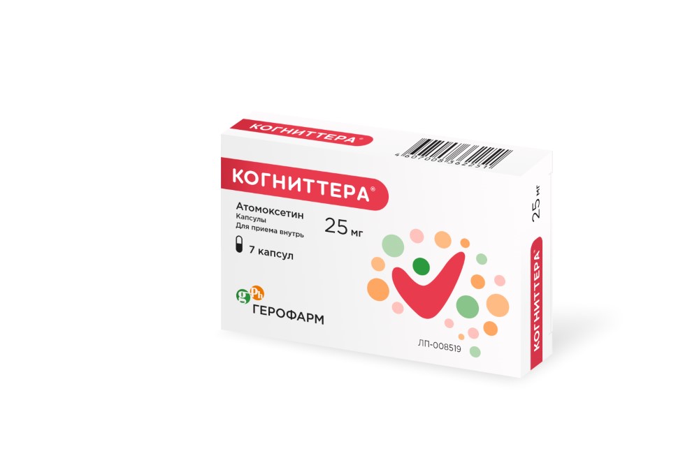 Изображение товара Когниттера 25 мг 7 капсул для лечения СДВГ у детей и взрослых
