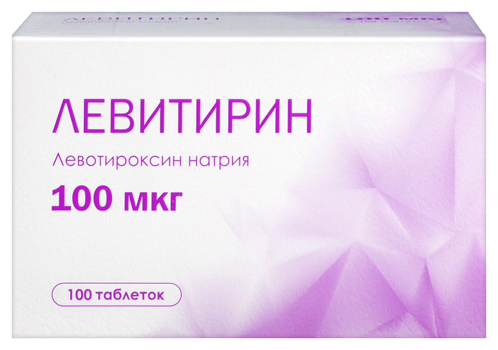 Изображение товара Левитирин 100 мкг 100 шт таблетки - лечение гипотиреоза и зоба