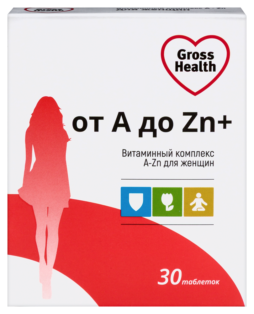 Изображение товара Gross health витаминный комплекс а-zn для женщин 30 шт. таблетки
