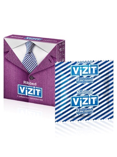 Изображение товара Презервативы Vizit ribbed 3 шт. для надежной защиты