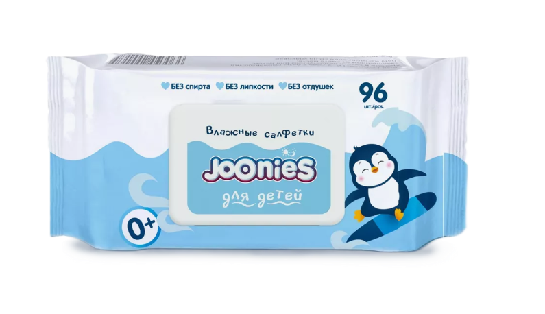Изображение товара Влажные салфетки Joonies 96 шт с крышкой для чувствительной кожи