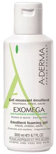Изображение товара A-derma exomega control смягчающий пенящийся гель 200 мл для сухой атопичной кожи