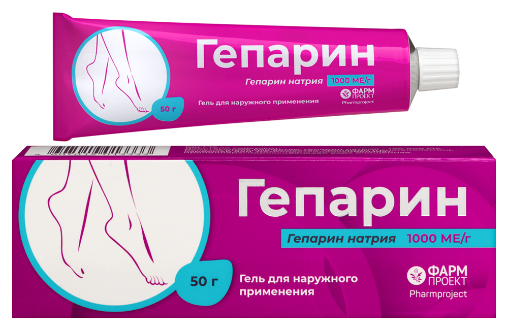 Изображение товара Гель Гепарин 1000 МЕ/г для наружного применения 50 гр - лечение вен и травм