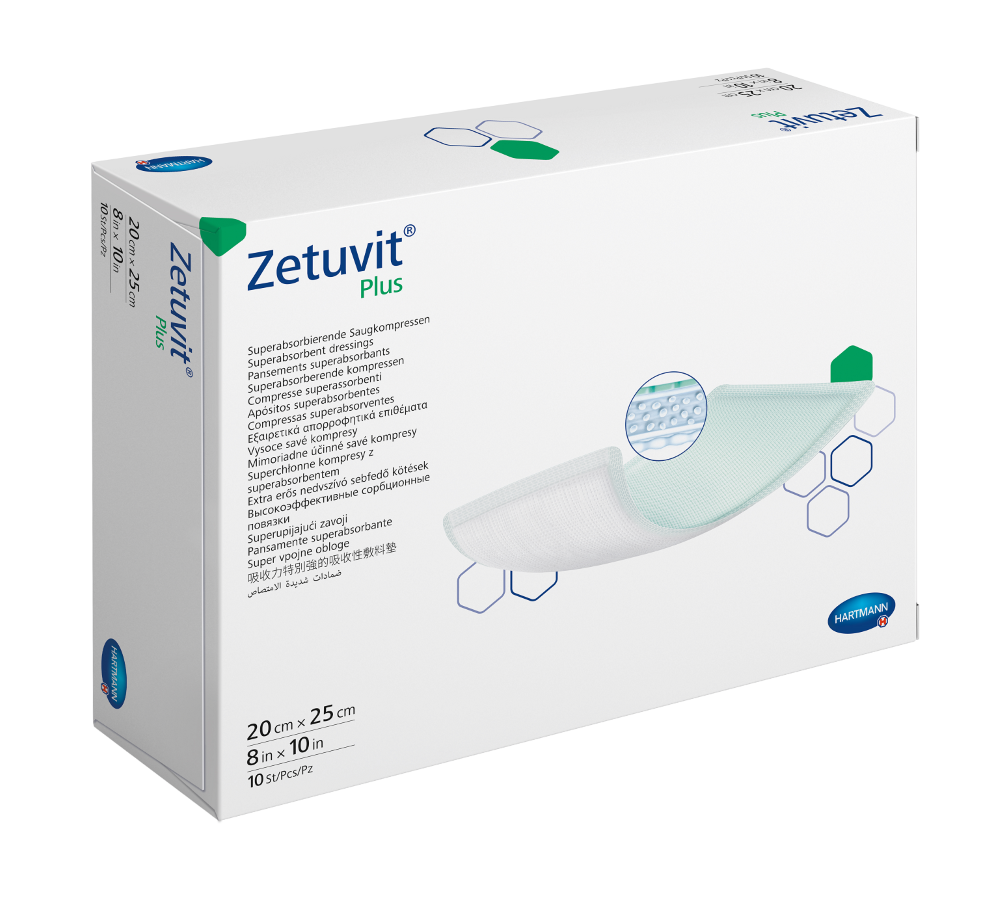 Повязка суперабсорбирующая стерильная zetuvit plus/цетувит плюс 20х25 см 10  шт.