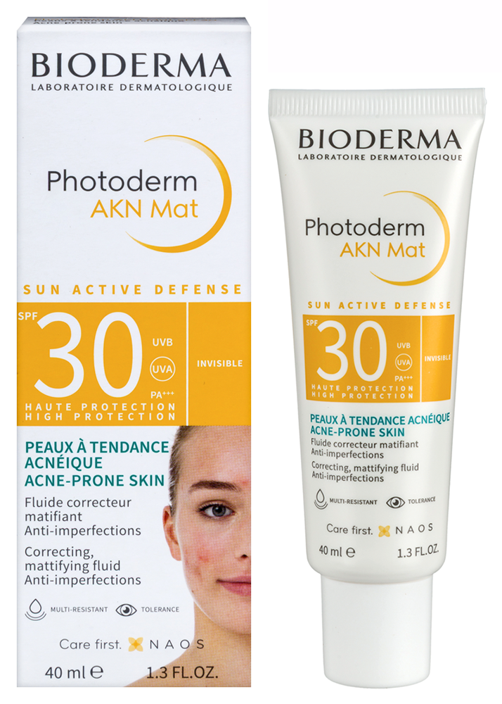 Изображение товара Bioderma Photoderm AKN MAT солнцезащитная матирующая эмульсия для кожи с несовершенствами SPF 30 40 мл