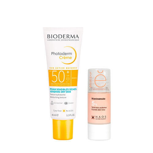 Изображение товара Набор BIODERMA PHOTODERM КРЕМ СОЛНЦЕЗАЩИТНЫЙ SPF 50+ 40МЛ + ETAT PUR СЫВОРОТКА С НИАЦИНАМИДОМ 5% 15МЛ Изображение товара Набор BIODERMA PHOTODERM КРЕМ СОЛНЦЕЗАЩИТНЫЙ SPF 50+ 40МЛ + ETAT PUR СЫВОРОТКА С НИАЦИНАМИДОМ 5% 15МЛ